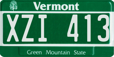 VT license plate XZI413