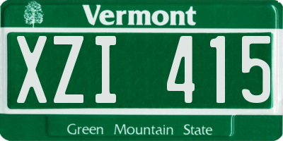 VT license plate XZI415