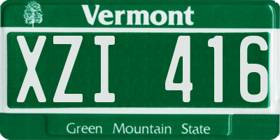 VT license plate XZI416