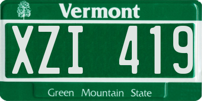 VT license plate XZI419