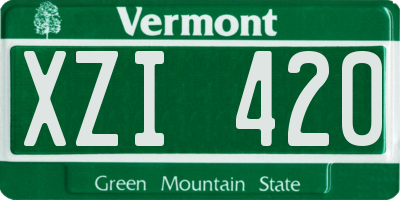 VT license plate XZI420