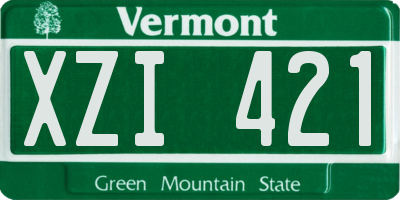 VT license plate XZI421