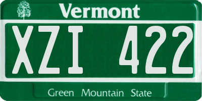 VT license plate XZI422