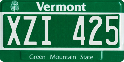 VT license plate XZI425