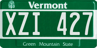 VT license plate XZI427