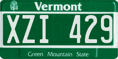 VT license plate XZI429