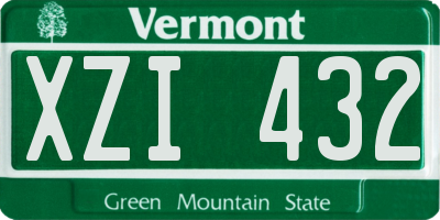 VT license plate XZI432