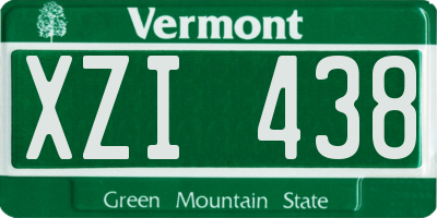 VT license plate XZI438