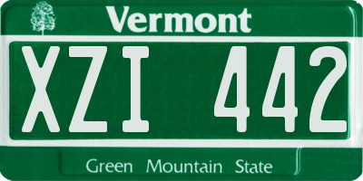 VT license plate XZI442