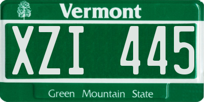 VT license plate XZI445