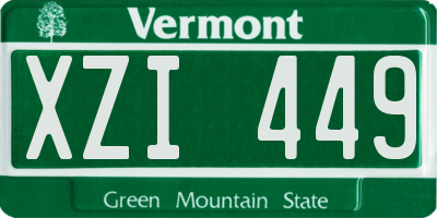 VT license plate XZI449