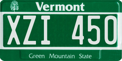 VT license plate XZI450