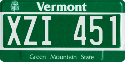 VT license plate XZI451