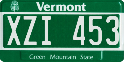 VT license plate XZI453