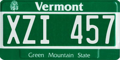VT license plate XZI457