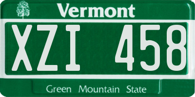 VT license plate XZI458