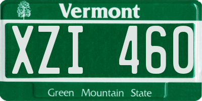 VT license plate XZI460