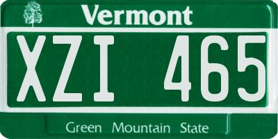 VT license plate XZI465