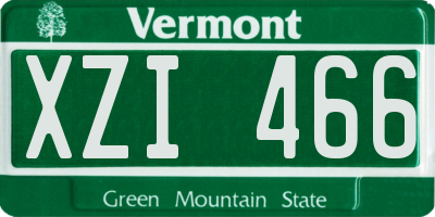 VT license plate XZI466