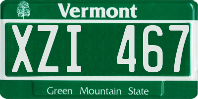 VT license plate XZI467