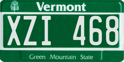 VT license plate XZI468