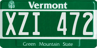 VT license plate XZI472