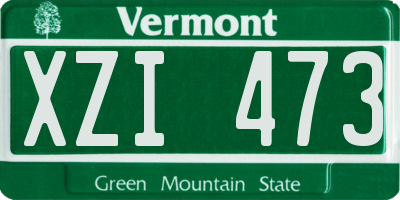 VT license plate XZI473