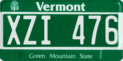 VT license plate XZI476