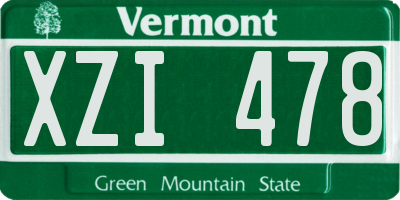 VT license plate XZI478