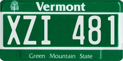 VT license plate XZI481