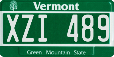 VT license plate XZI489