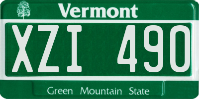 VT license plate XZI490