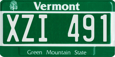 VT license plate XZI491