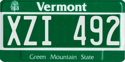 VT license plate XZI492