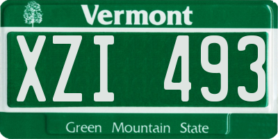 VT license plate XZI493