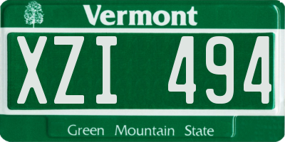VT license plate XZI494
