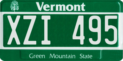 VT license plate XZI495