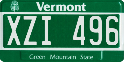 VT license plate XZI496