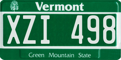 VT license plate XZI498