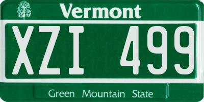 VT license plate XZI499