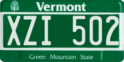 VT license plate XZI502