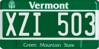 VT license plate XZI503