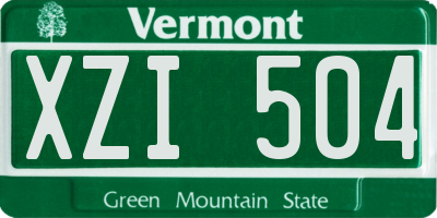 VT license plate XZI504