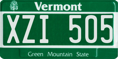 VT license plate XZI505