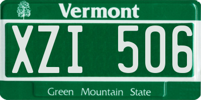 VT license plate XZI506