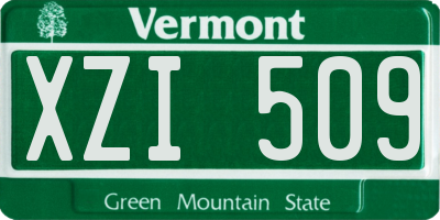 VT license plate XZI509