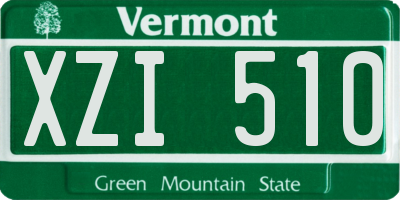 VT license plate XZI510