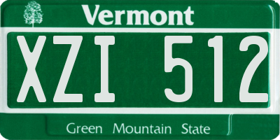 VT license plate XZI512