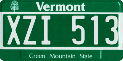 VT license plate XZI513