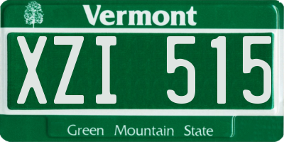 VT license plate XZI515